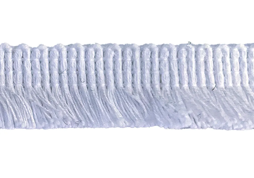 3/4" Cloud White Cotton Fringed Trim (Made in Italy)