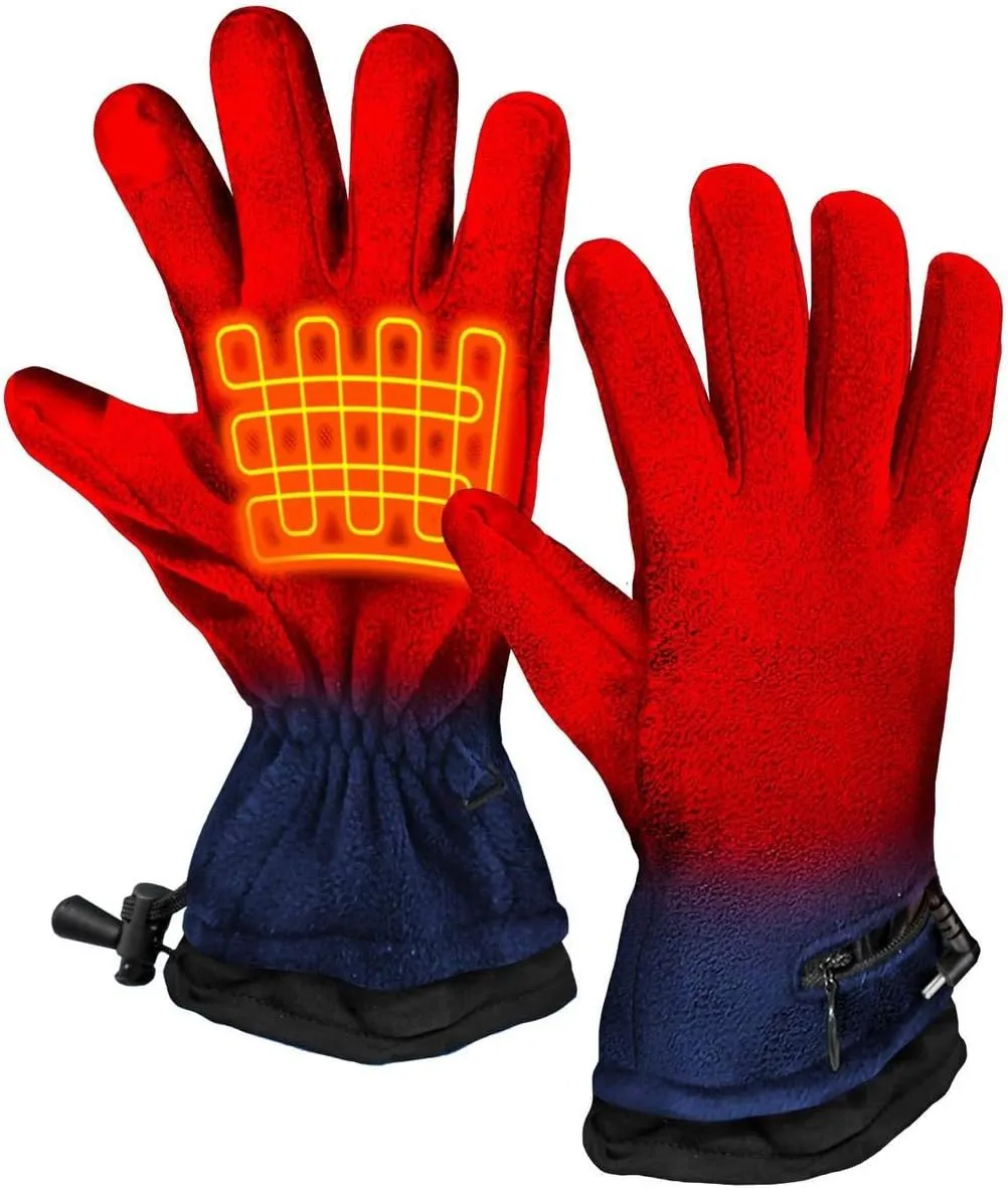 ActionHeat AA Battery Operated Heated Gloves for Men, Women - Weather Resistant Hand Warming Fleece Gloves w/Built-in Heating Panels for Winter, Snow Camping, Hiking, Arthritis