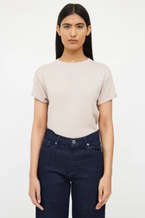 Beige Cashmere & Silk Shimmer Top