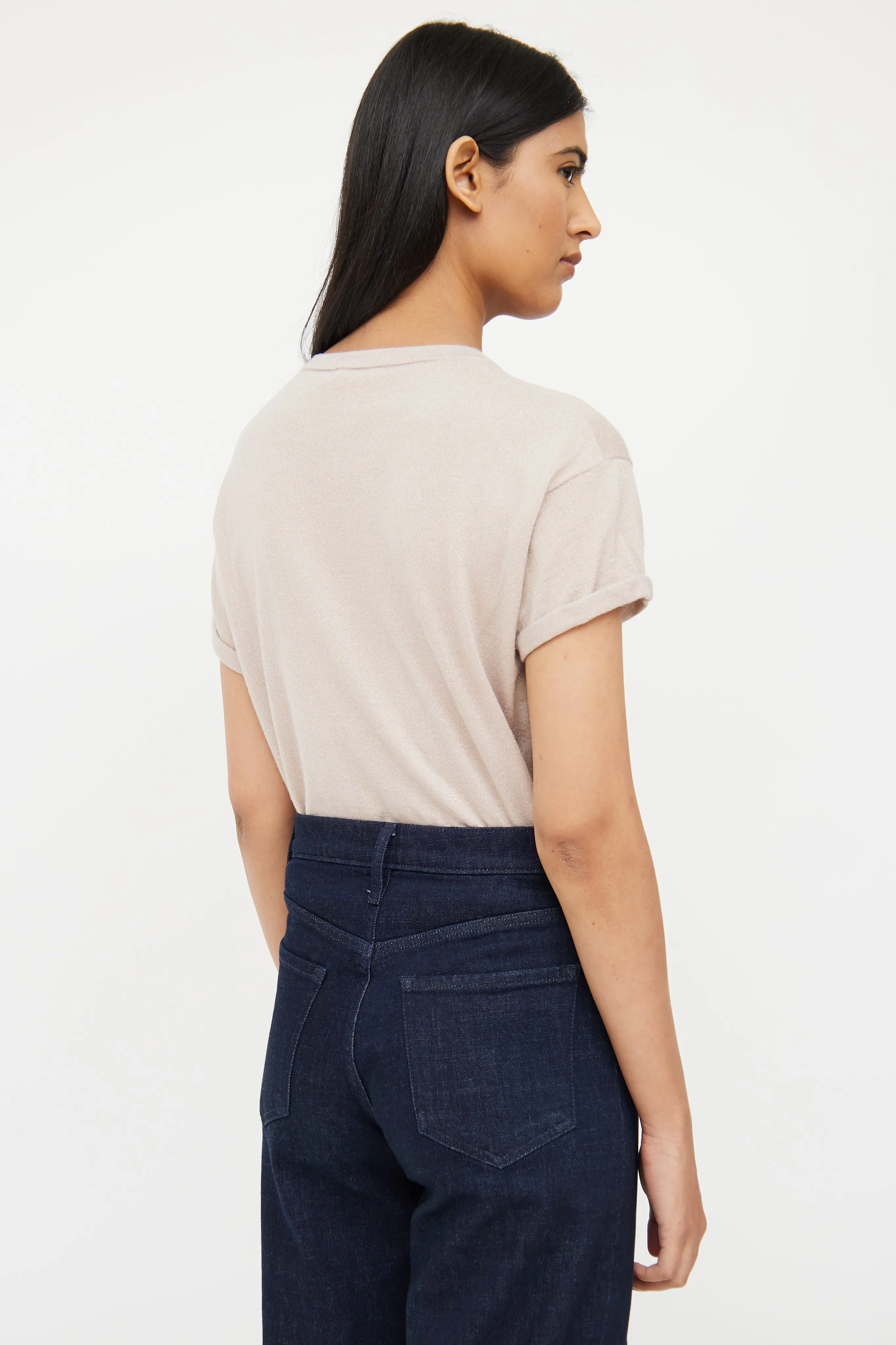Beige Cashmere & Silk Shimmer Top