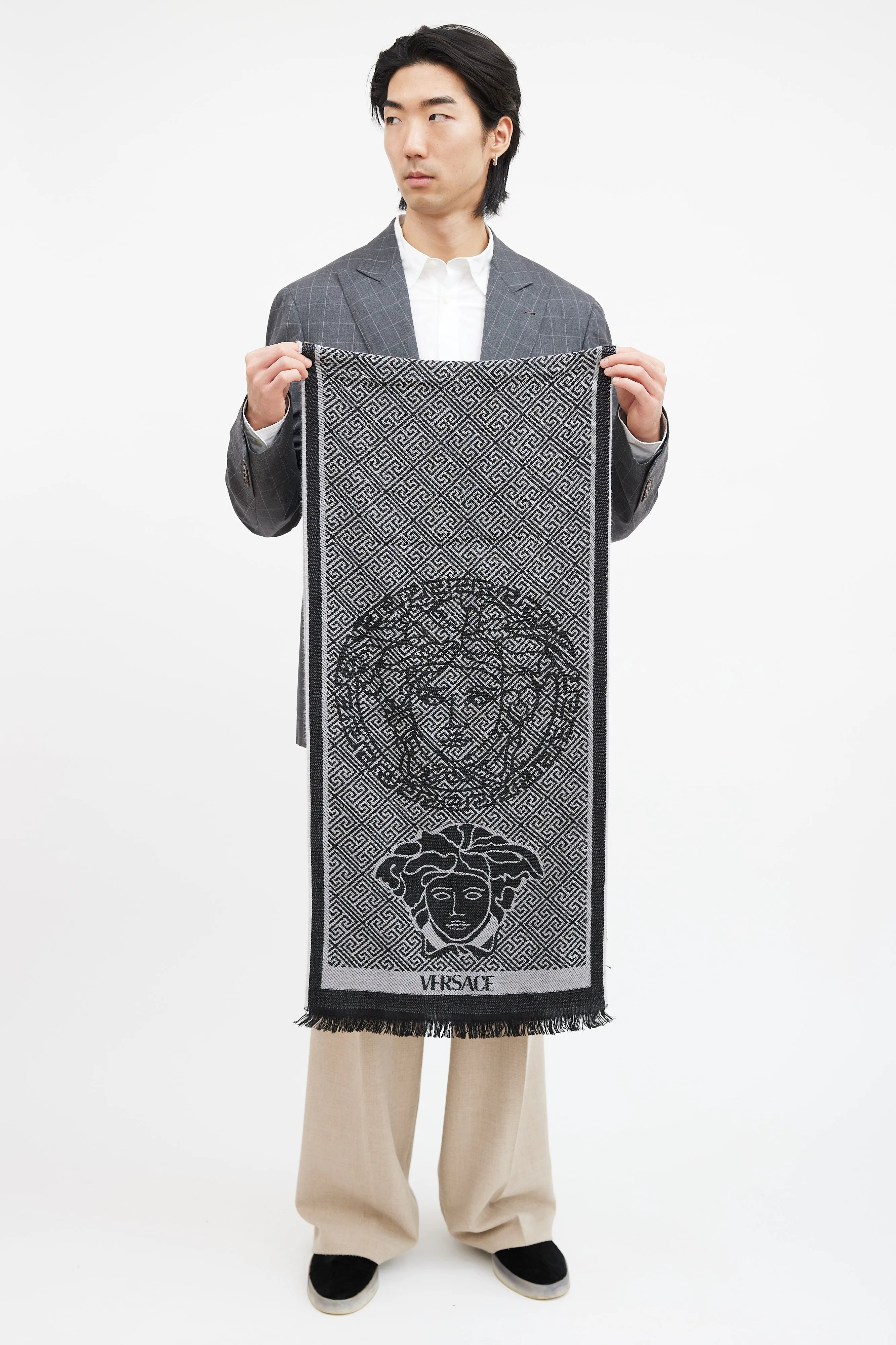 Black & Grey Logo Scarf