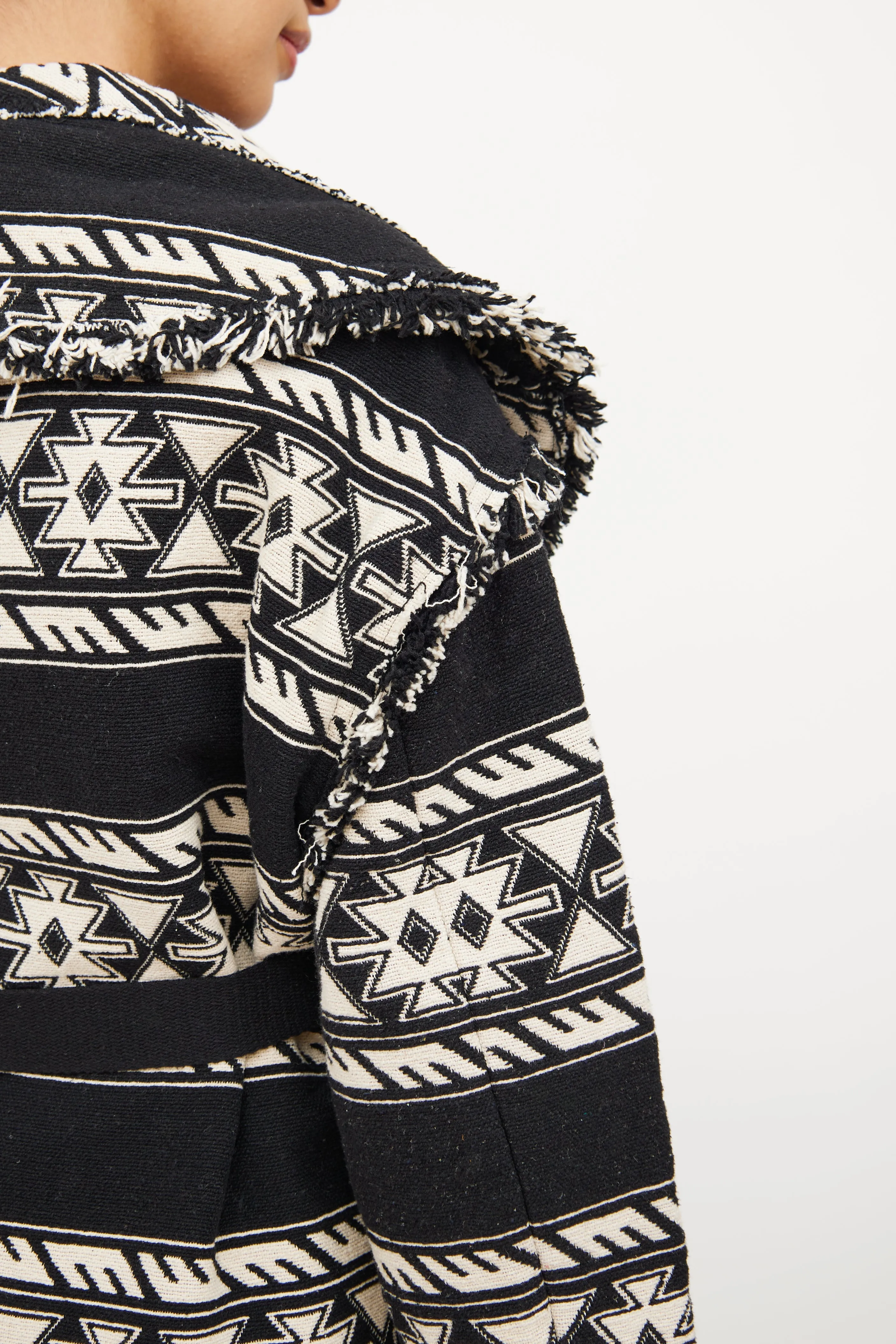Black & White Fringe Josialo Coat