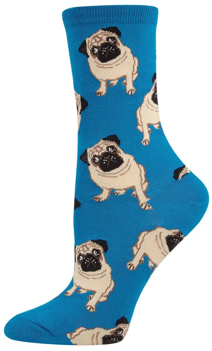 Blue Pugs Socks (Women's)