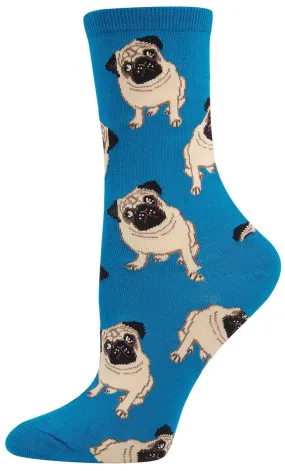 Blue Pugs Socks (Women's)