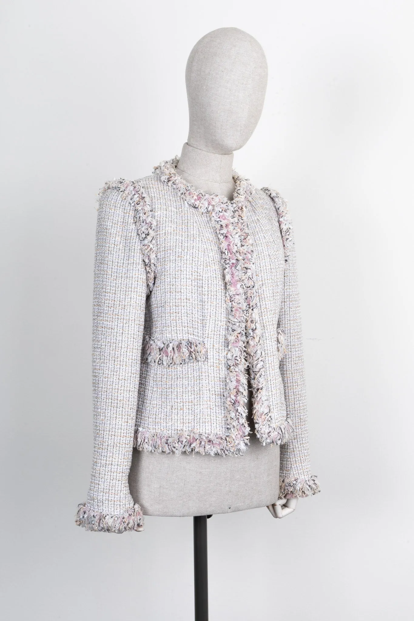 CHANEL 2004 Fringed Tweed Jacket