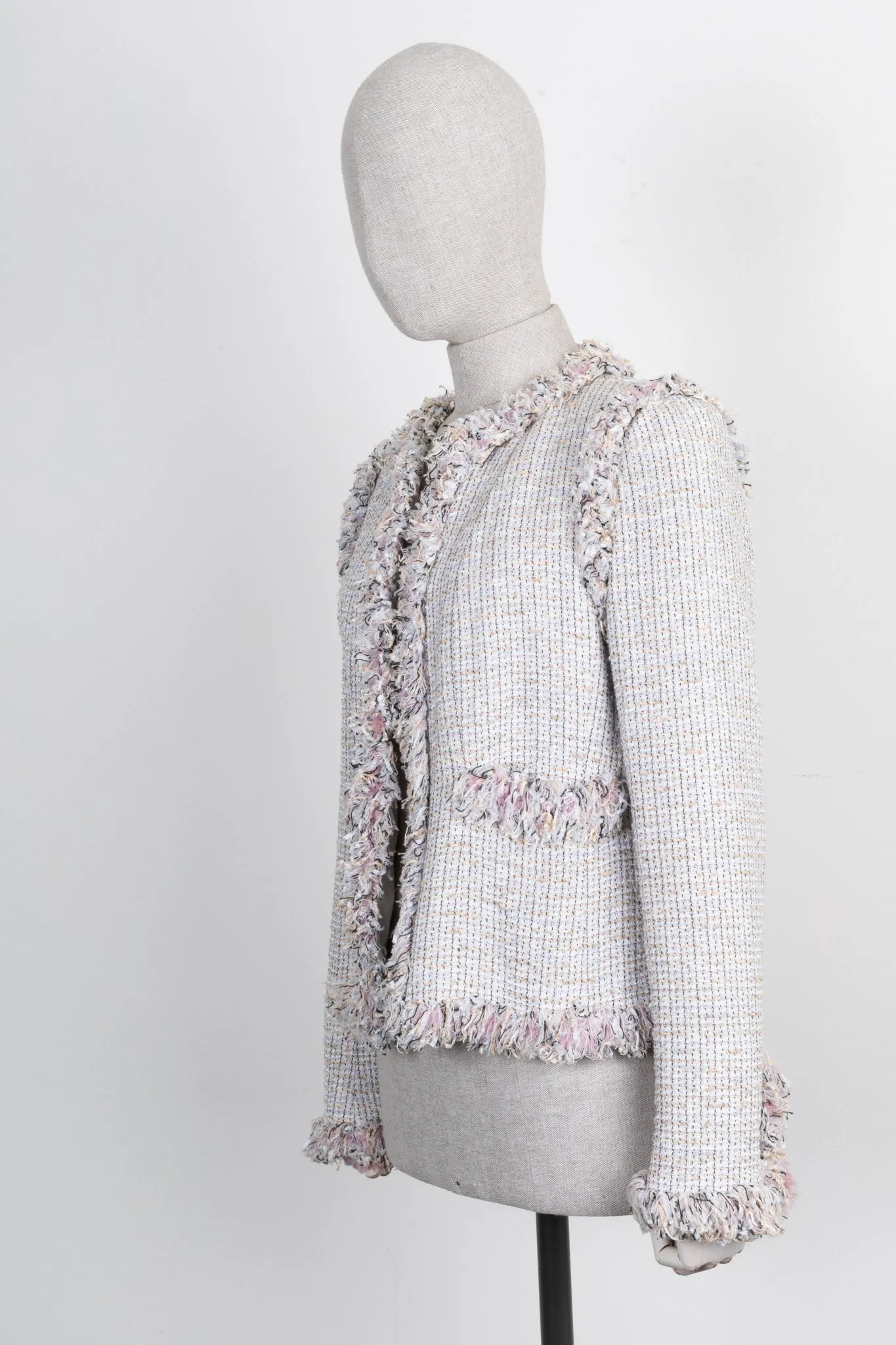 CHANEL 2004 Fringed Tweed Jacket