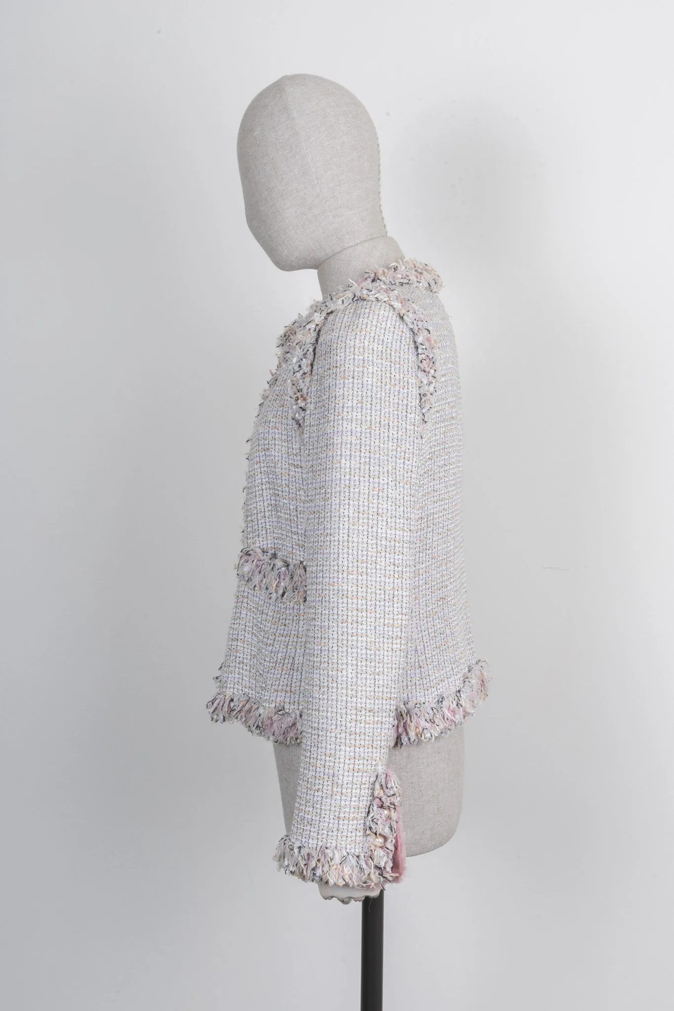 CHANEL 2004 Fringed Tweed Jacket