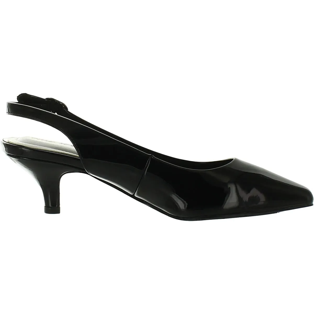 Easy Street Womens Faye Buckle Pointed toe Kitten Heels