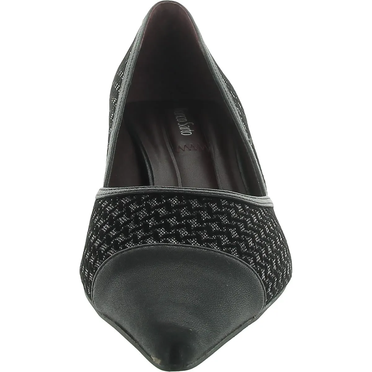 Franco Sarto Womens Darcy Leather Pointed Toe Kitten Heels
