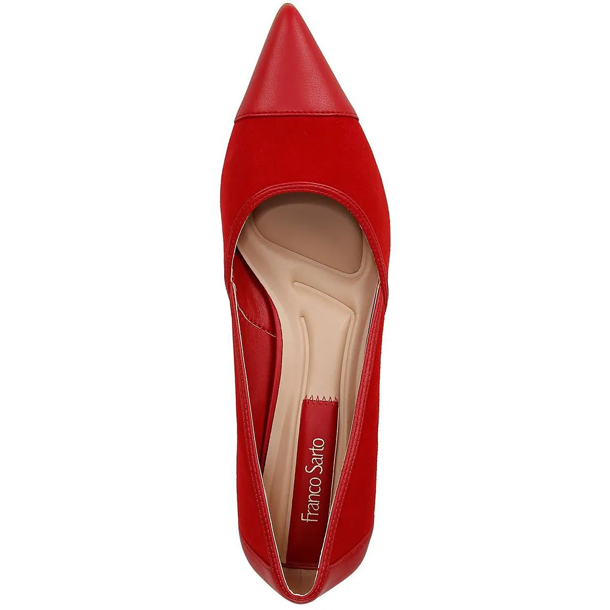 Franco Sarto Womens Darcy Leather Pointed Toe Kitten Heels