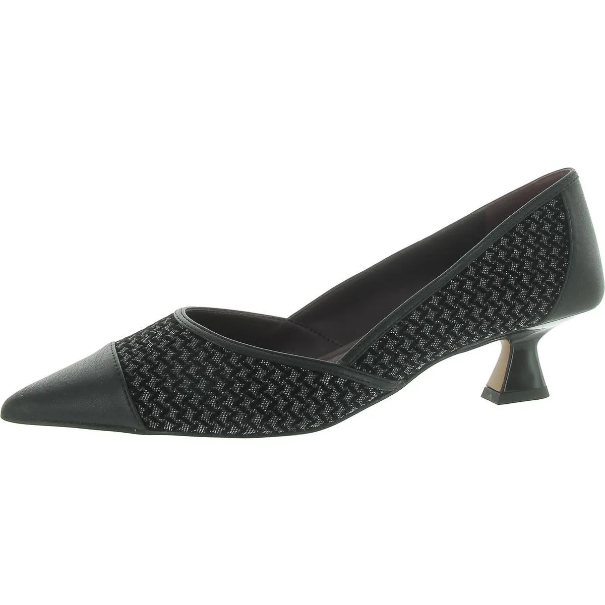 Franco Sarto Womens Darcy Leather Pointed Toe Kitten Heels