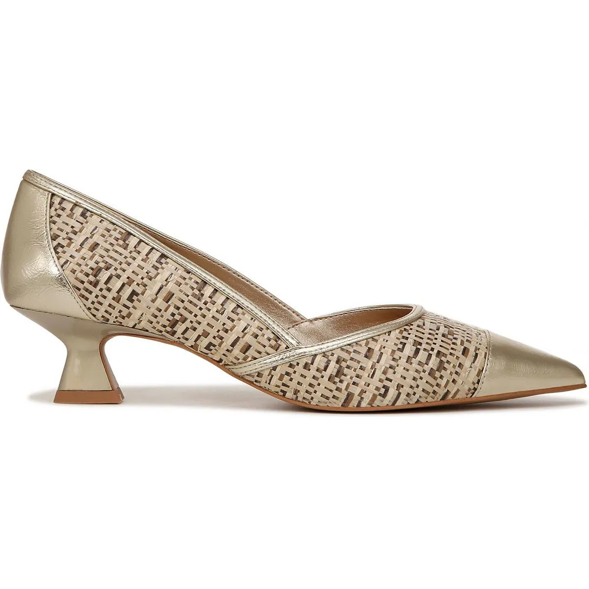 Franco Sarto Womens Darcy Leather Pointed Toe Kitten Heels