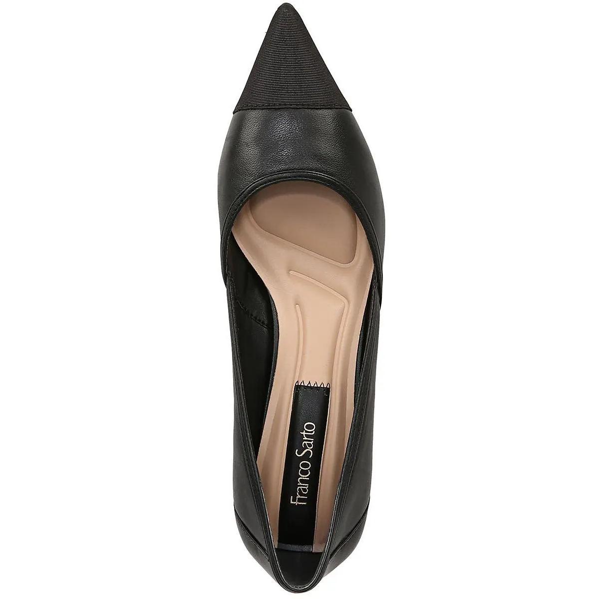 Franco Sarto Womens Darcy Leather Pointed Toe Kitten Heels