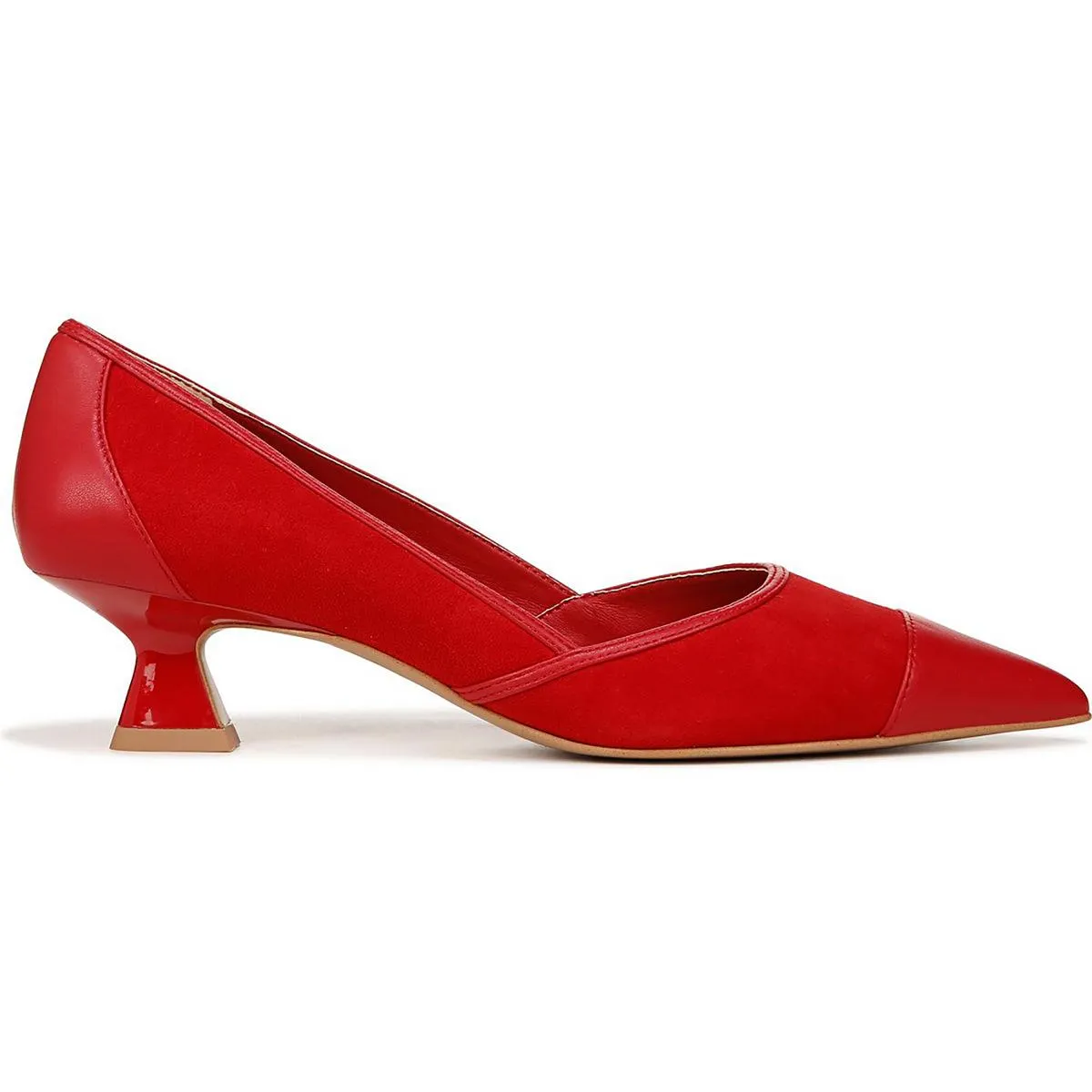 Franco Sarto Womens Darcy Leather Pointed Toe Kitten Heels