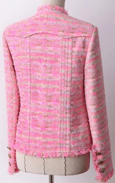 Fringed Pink Tweed Jacket