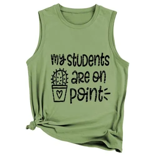 Funny Teacher Tank Women My Students are on Point Graphic Tees