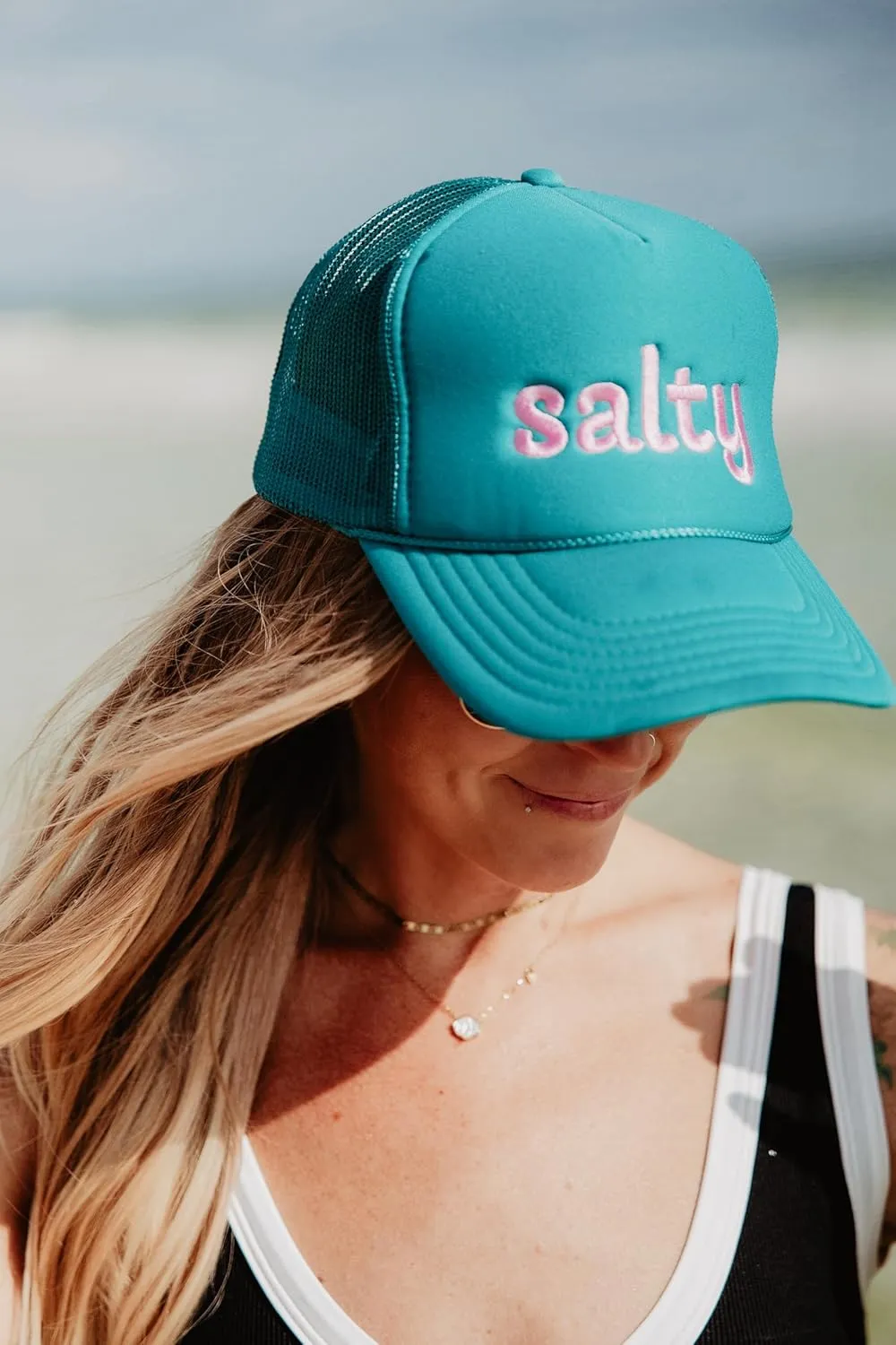 KATYDID Salty Foam Trucker Hat - Adjustable Trucker Hat with Mesh Netting - Fully Embroidered Trucker Hat for Women