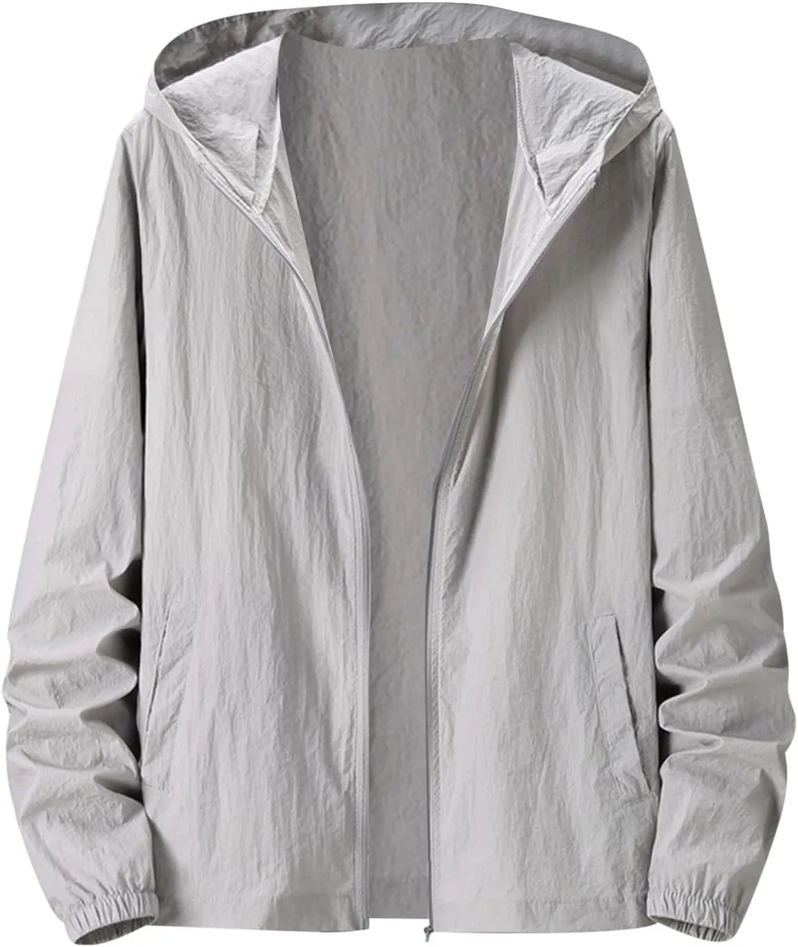 Men's Hoodie Jacket Thin Lightweight Rain Jacket Windproof Fall Casual UV Sun Protection Travel Sportswear