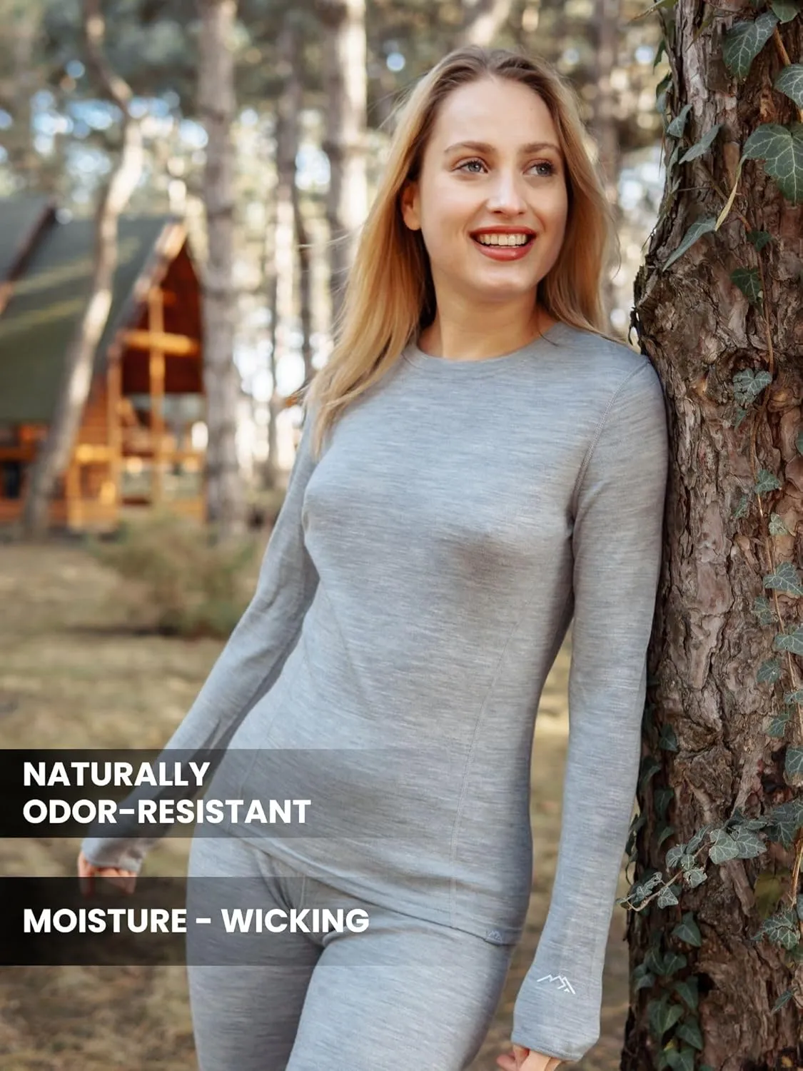 Merino.tech Merino Wool Base Layer Women - 100% Merino Wool Heavyweight, Midweight, Lite Long Sleeve Thermal Shirt and Socks