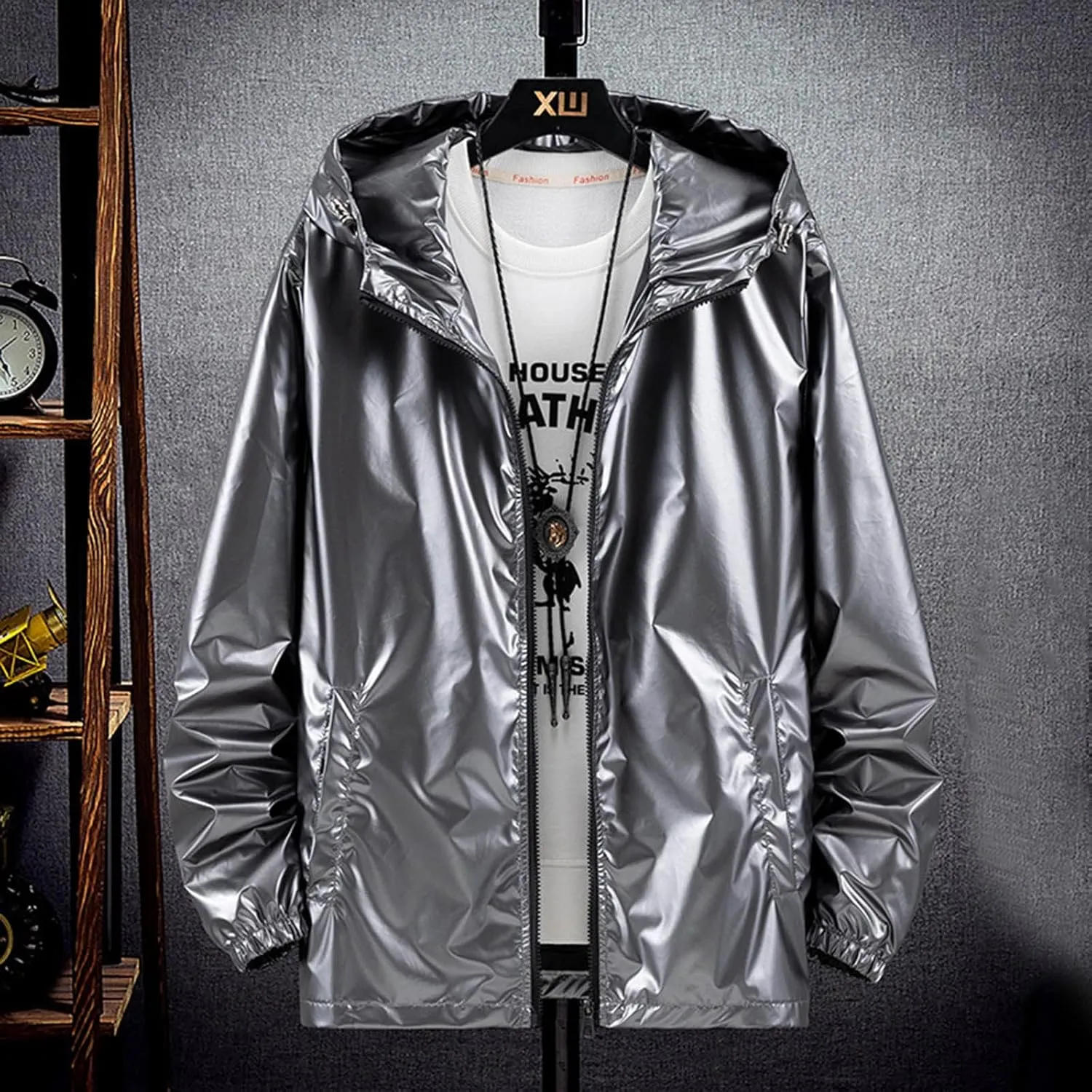 MIDOO Mens Ski Jacket Waterproof Insulated Warm Lined Wool Shirt Jacket Winter Heavyweight Thick Jacket Classic Lapel Jacket