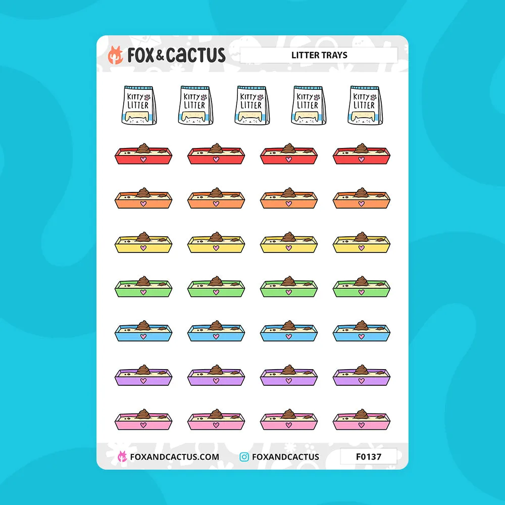 Poop in Litter Tray Stickers