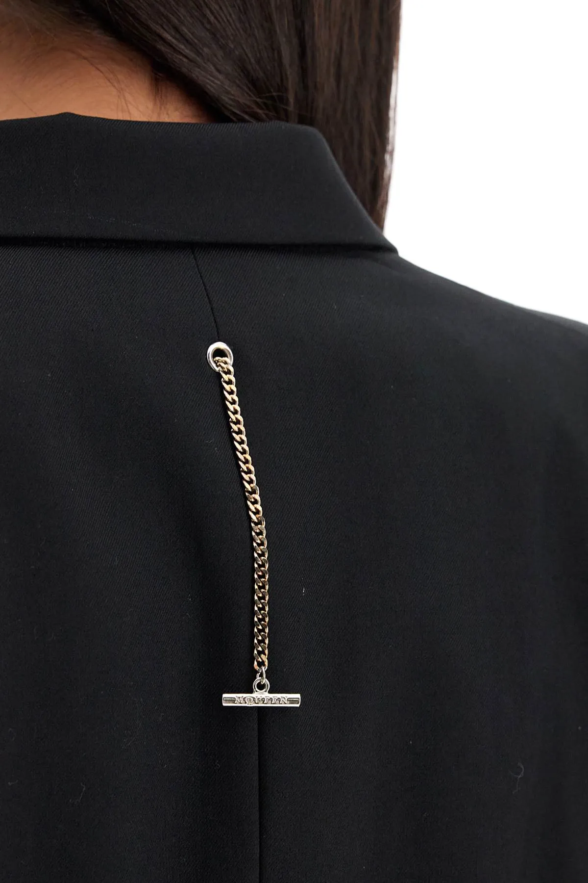 "gabardine jacket with chain