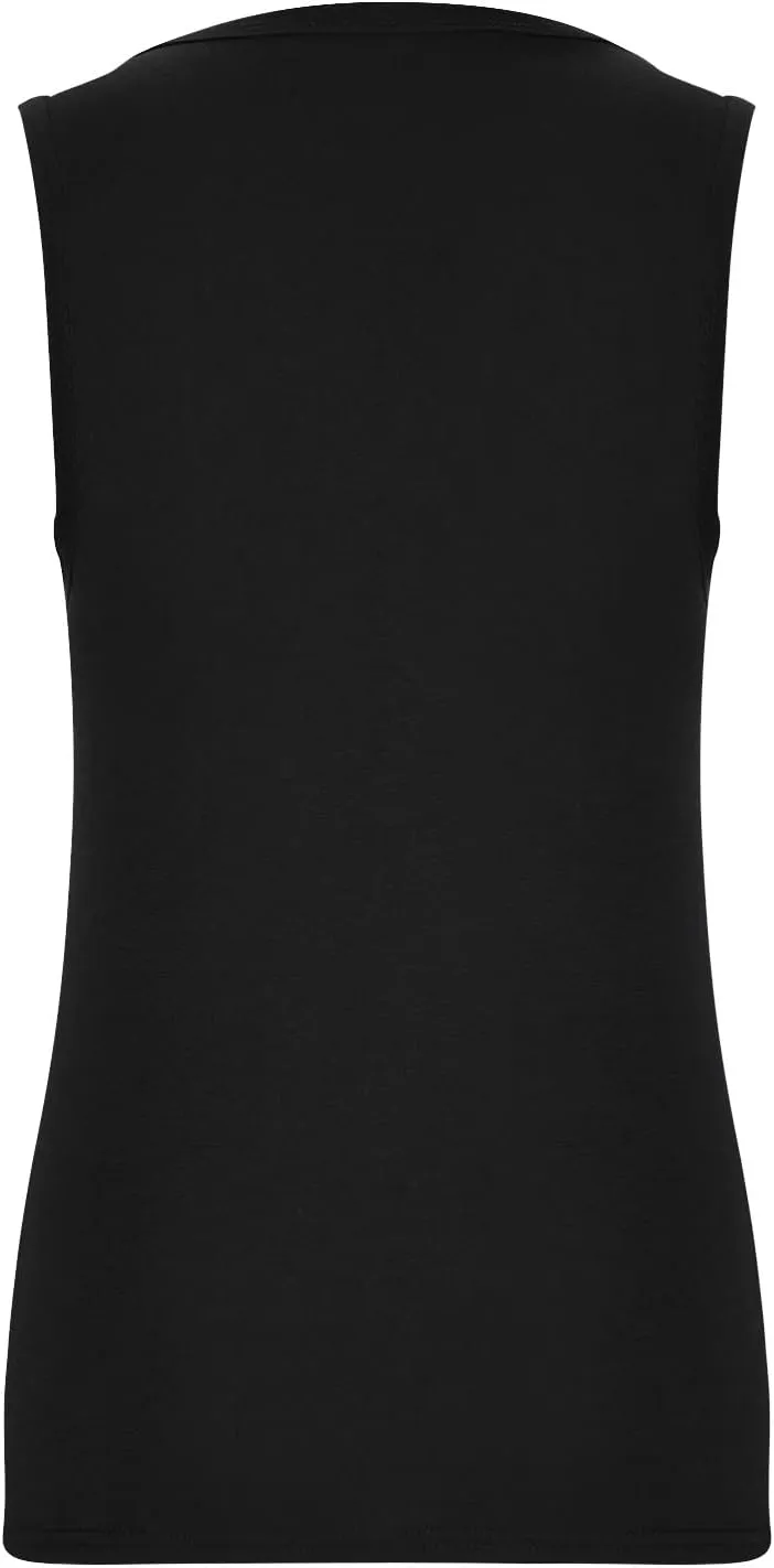 Tank Top for Women Keyhole V Neck Sleeveless Tank Tops Casual Loose Fit Summer Tee Shirts Business Work Shirt Blouses