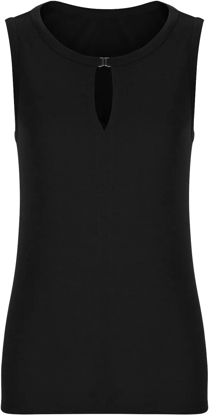 Tank Top for Women Keyhole V Neck Sleeveless Tank Tops Casual Loose Fit Summer Tee Shirts Business Work Shirt Blouses