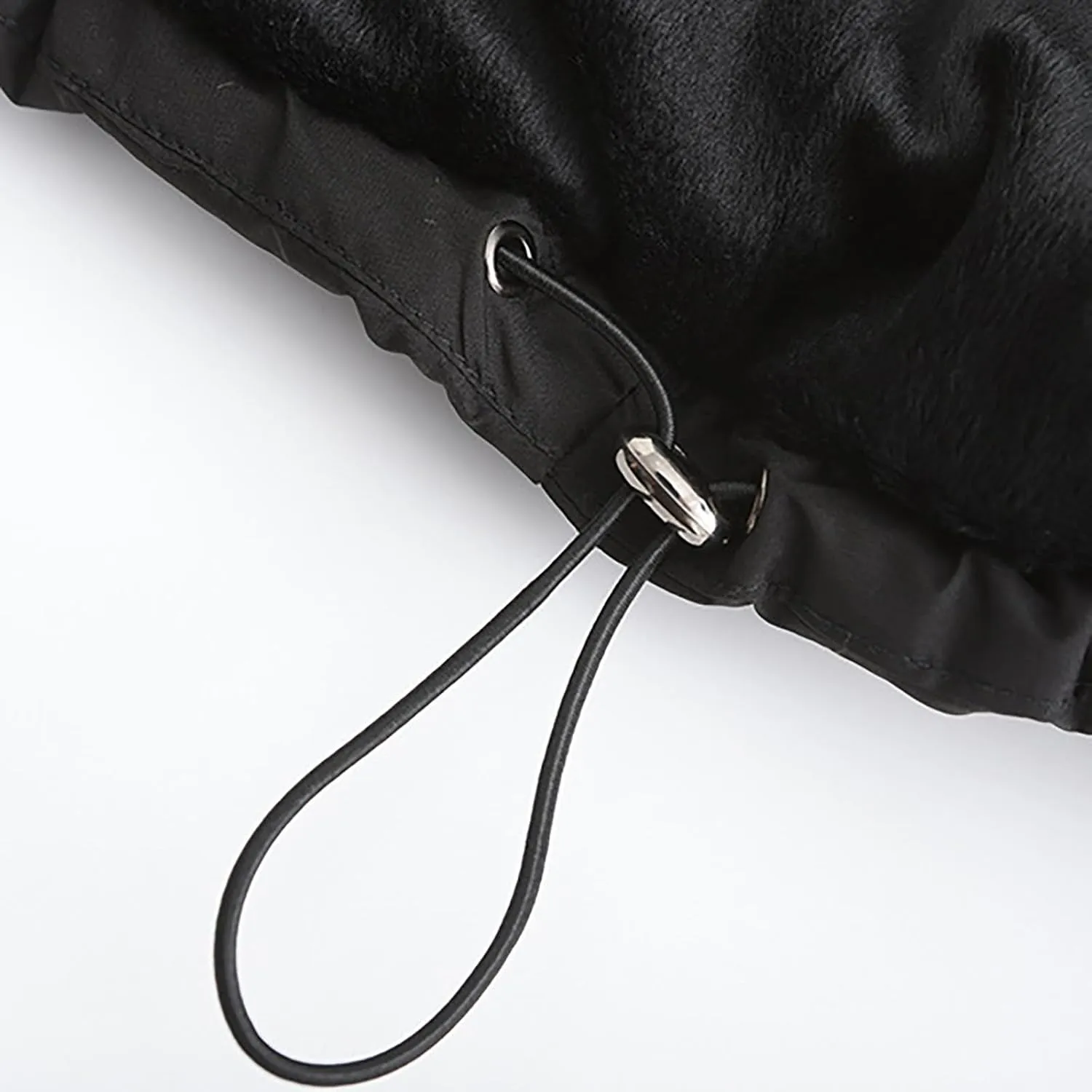 Women's Puffer Jacket Warm Zip Up Crop Down Jacket Thickened Quilted Parkas Faux Fur Removable Hood Outerwear Pockets