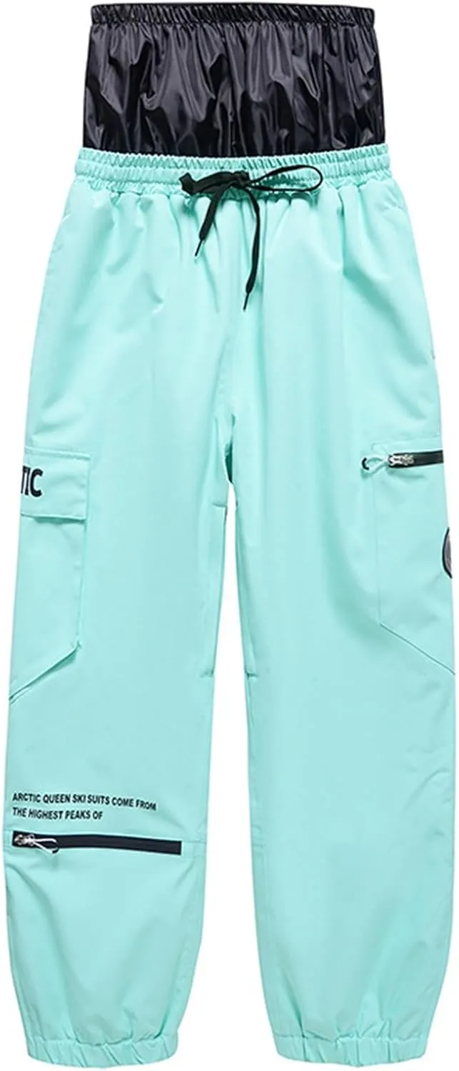 Women's Snow Hiking Pants Insulated Outdoor Snow Ski Pants Warm Winter Soft Shell with Pockets