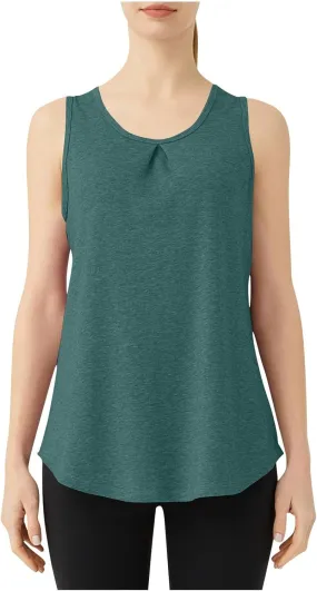 Women's Solid Quick Dry Sports Workout Tank Tops, Summer Lightweight Comfy Casual Undershirt with Irregular Ruffle Hem