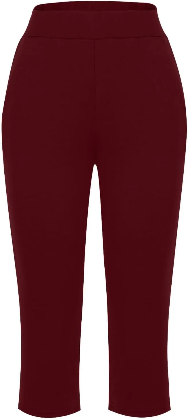 Yoga Capri Pants for Women High Waisted Loose Fitting Capri Wide Leg Pants Capri Pants for Dressy Casual Sweat Capris